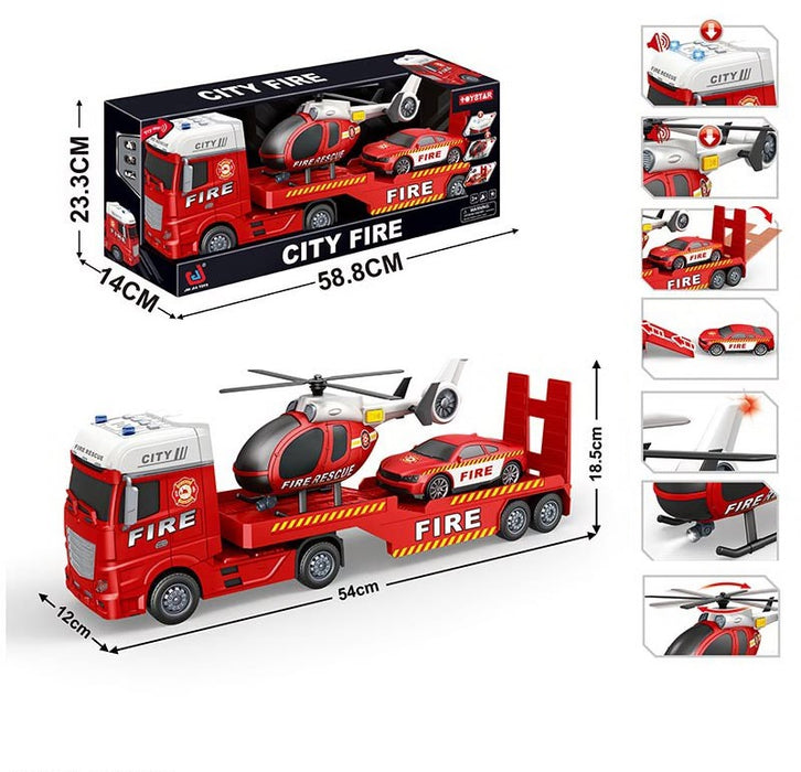 FIRE RESCUE TRANSPORTER SET WITH SOUND & LIGHTS 1