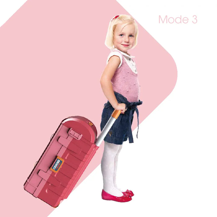 3 IN 1 BOWA Mobile Kitchen Suitcase Table Cooking Chef Pretend Play Pink