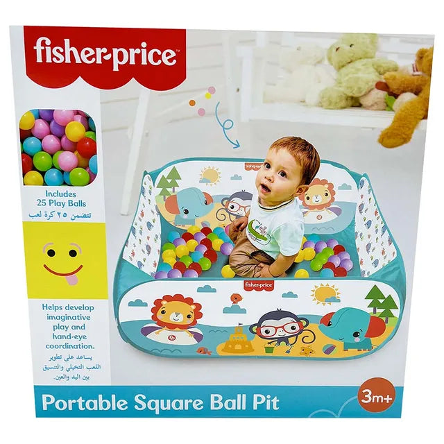 Fisher Price - Portable Square Ball Pit w/ 25 Playballs