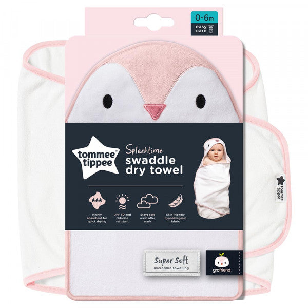 Tommee Tippee - Penny The Penguin Gro Swaddle Dry WhitePink
