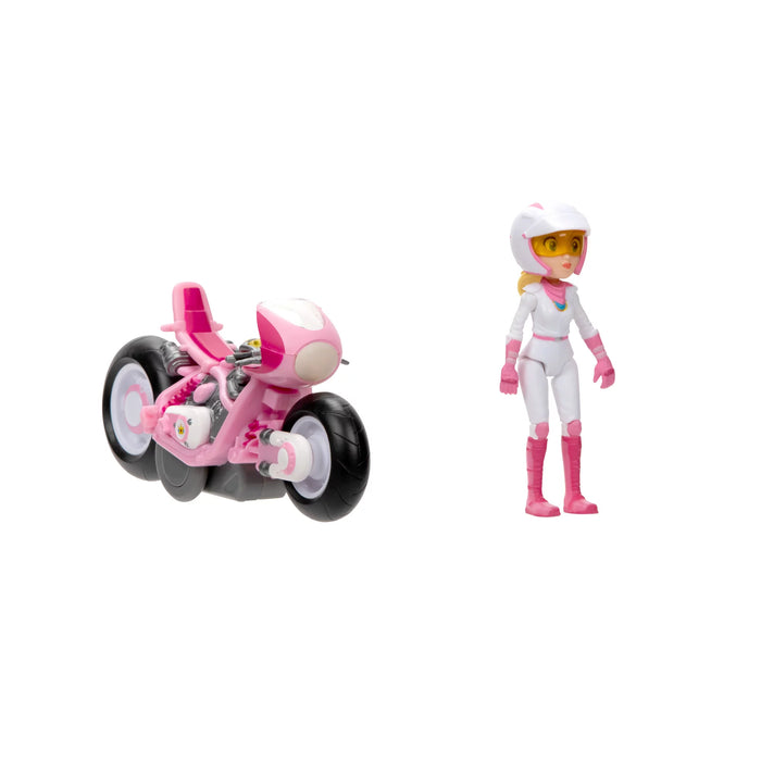 The Super Mario Bros. Movie 2.5 inch Princess Peach Action Figure with Pull Back Racer