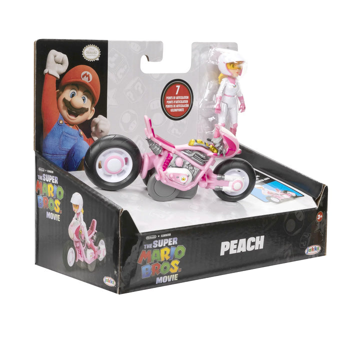 The Super Mario Bros. Movie 2.5 inch Princess Peach Action Figure with Pull Back Racer