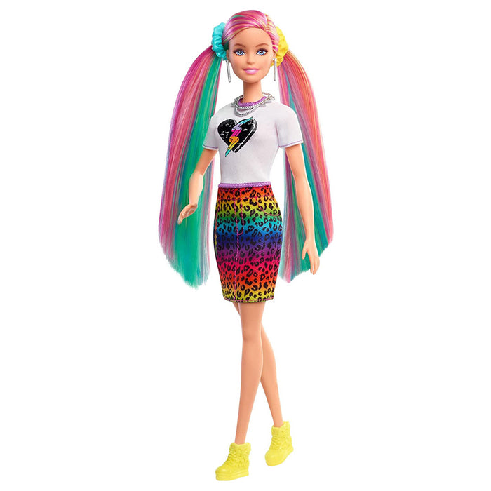 Barbie Rainbow Cheetah Hair Feature