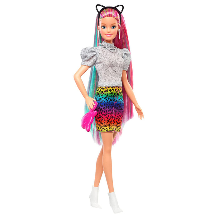 Barbie Rainbow Cheetah Hair Feature