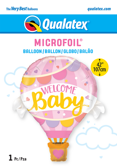 Qx.42" Welcome Baby Pink Balloon 01 ct